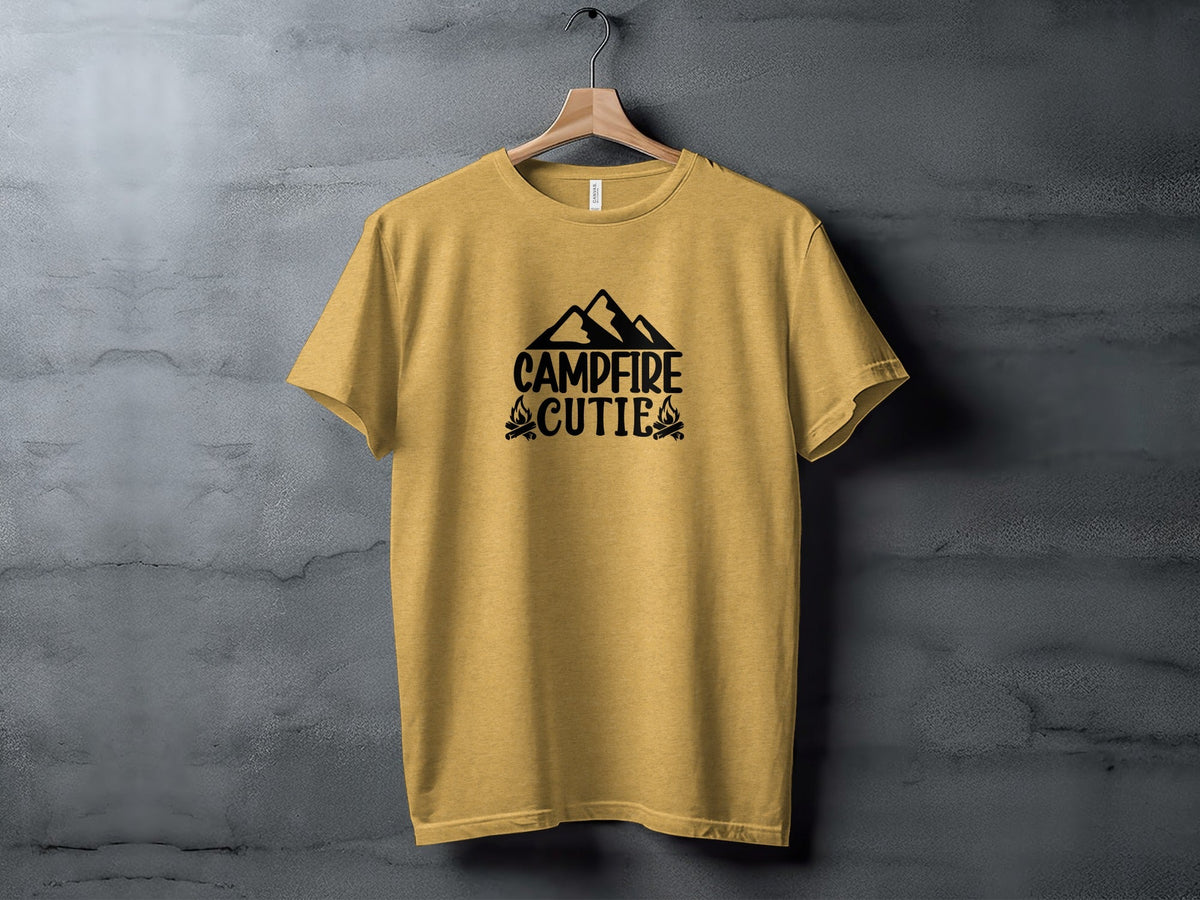 Campfire Cutie With Mountain Silhouette Graphic T-Shirt