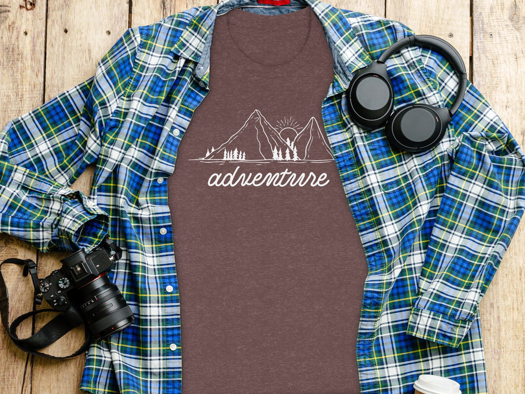 Adventure Awaits Mountains Graphic Tee Nature Lovers T-Shirt