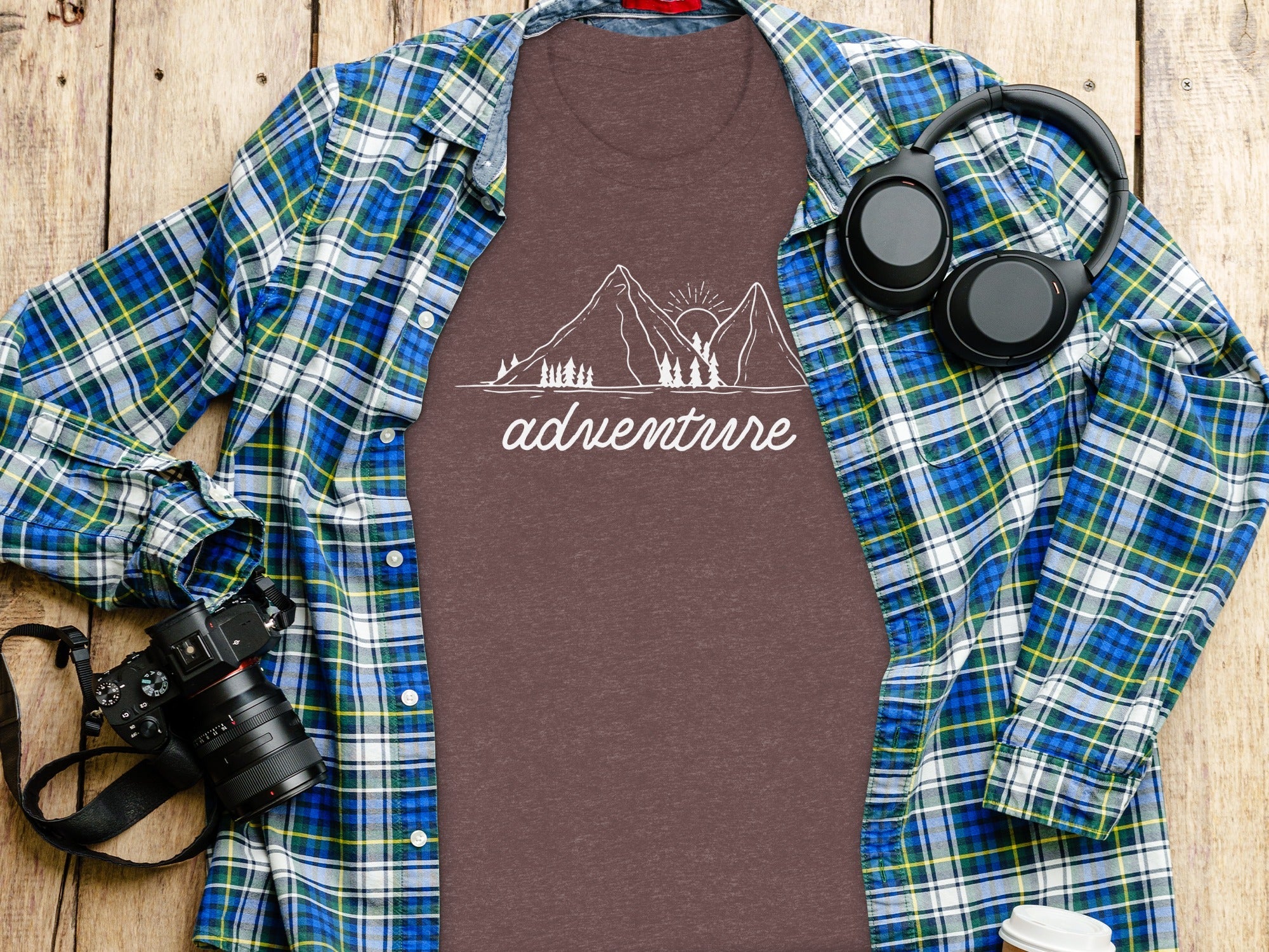 Adventure Awaits Mountains Graphic Tee Nature Lovers T-Shirt