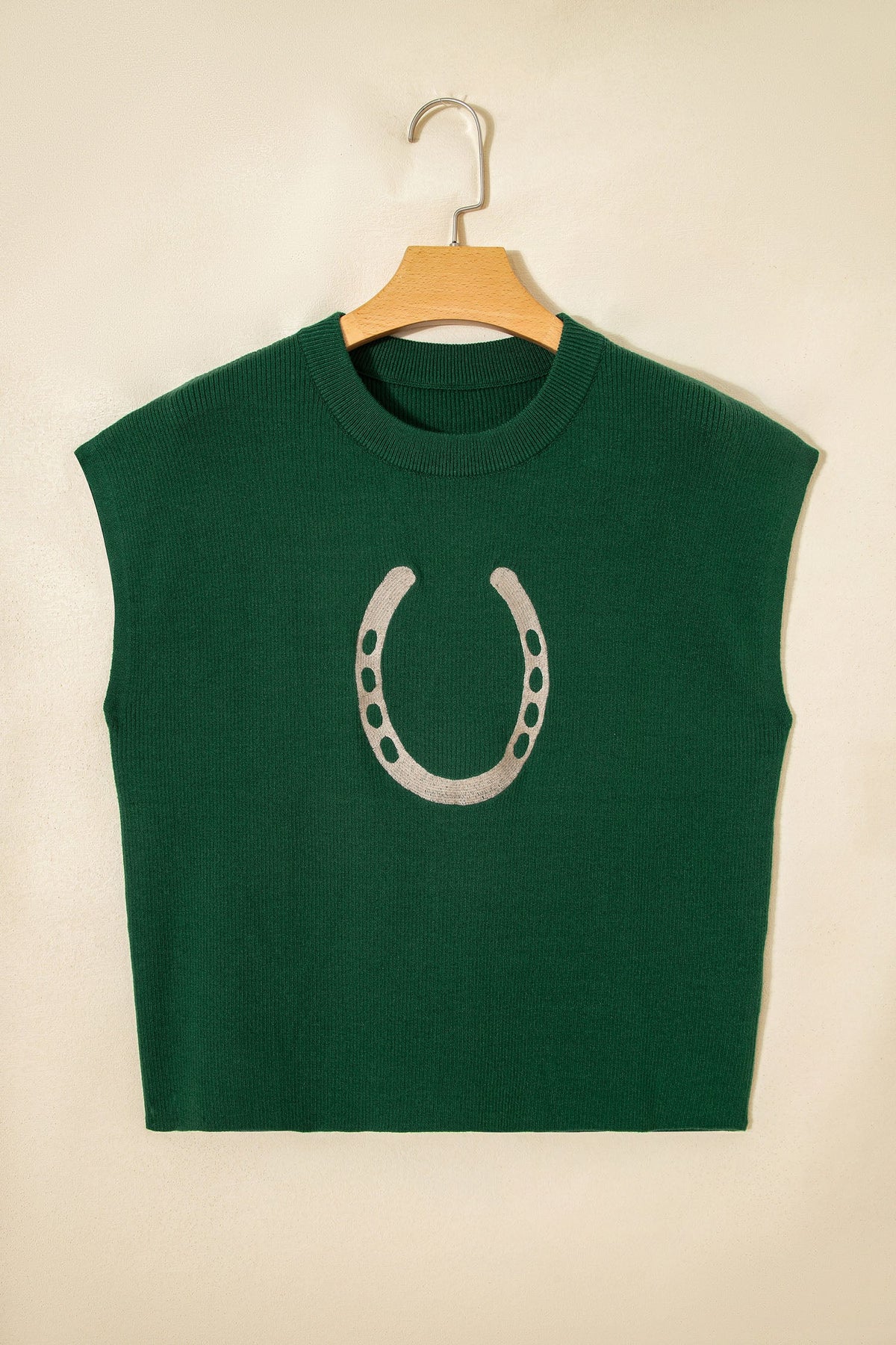 Western Horseshoe Graphic Short Sleeve Sweater