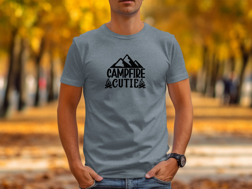 Campfire Cutie With Mountain Silhouette Graphic T-Shirt