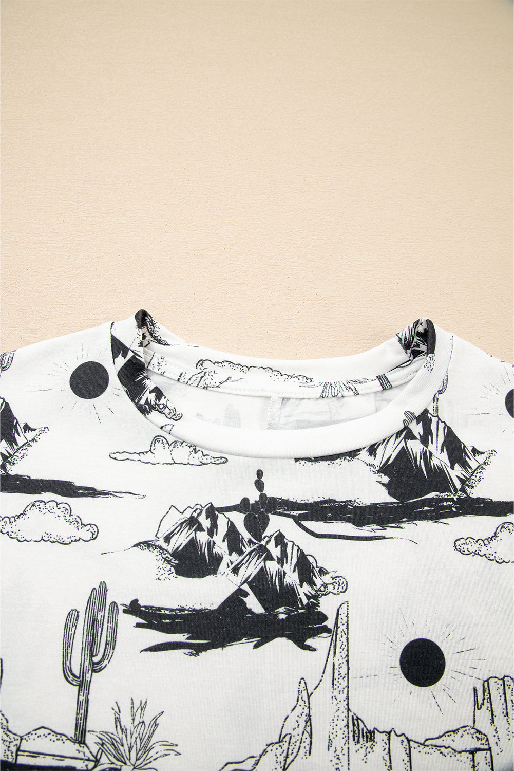 Western Desert Short Sleeve Knit Top