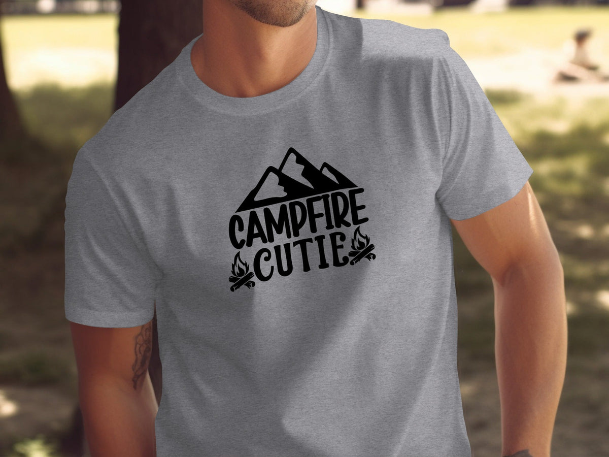 Campfire Cutie With Mountain Silhouette Graphic T-Shirt