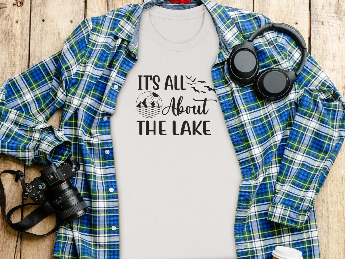 It's All About The Lake Mountain and Birds Graphic T-Shirt