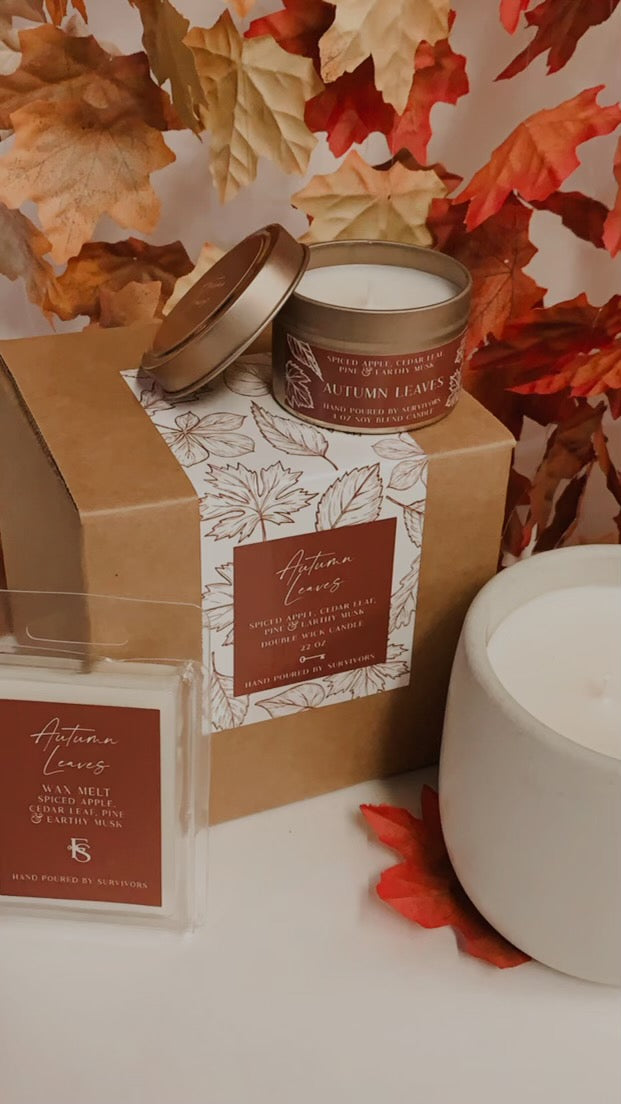 Autumn Leaves Tin Candle