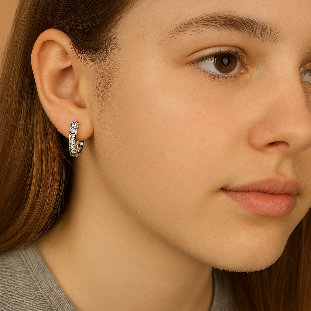 925 Sterling Silver Rectangular Hoop Earrings - Hypoallergenic & Elegant for All Ages