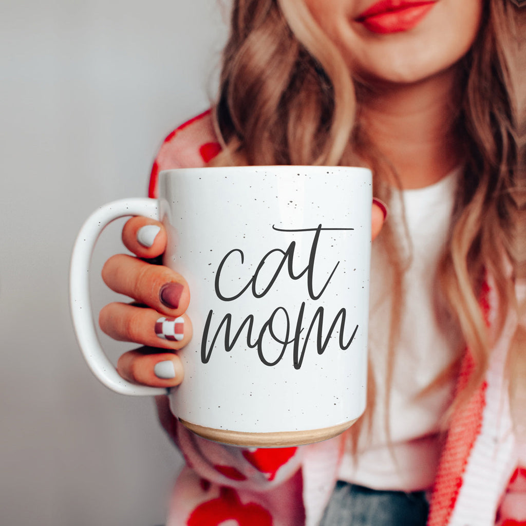 Cat Mom Mug 16oz Ceramic Coffee Cup Funny Cat Lover Gift Dishwasher Safe