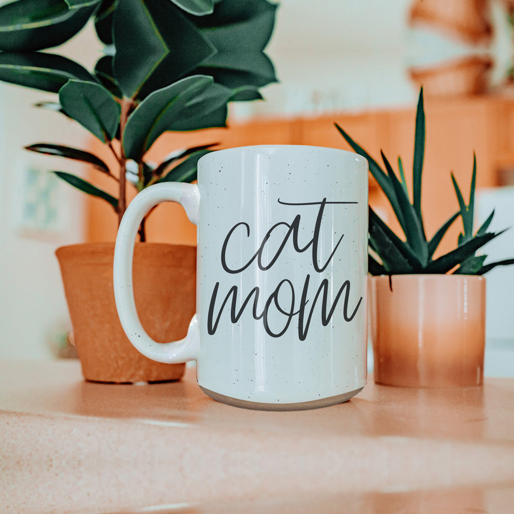 Cat Mom Mug 16oz Ceramic Coffee Cup Funny Cat Lover Gift Dishwasher Safe