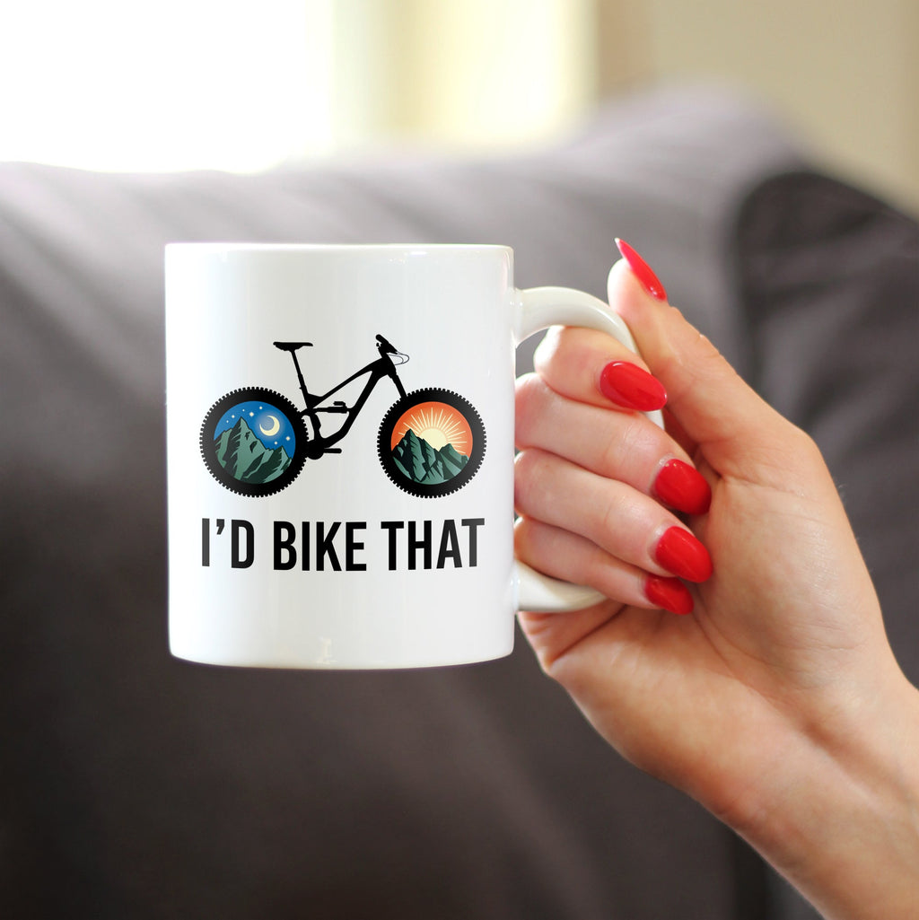 I'd Bike That Coffee Mug - Bicycle Themed Decor and Gifts for Mountain Bikers