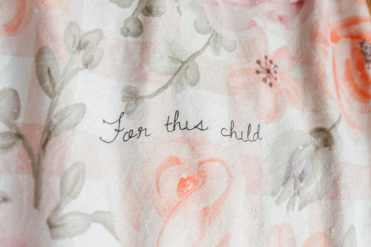 For This Child I Have Prayed Minky Blanket