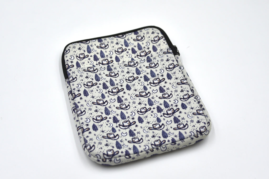 Midnight Cowboy Print Book & Tablet Sleeve – Western Cowgirl Starry Night Design