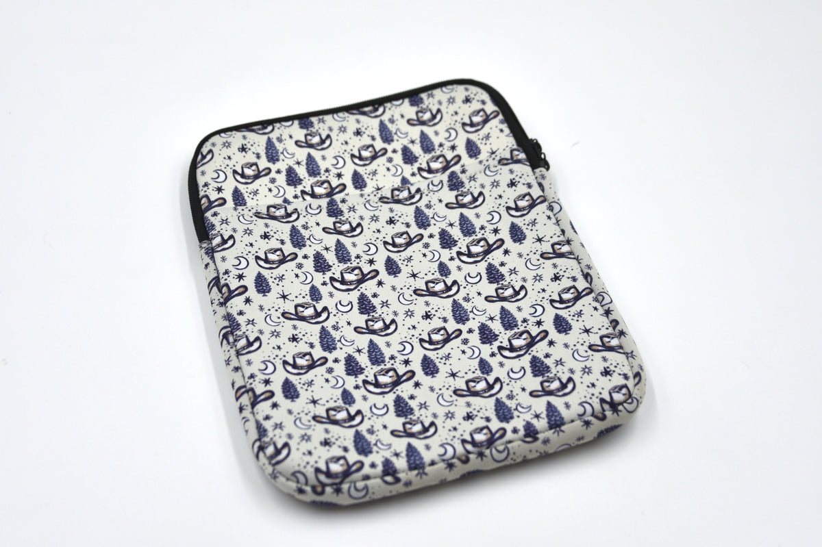 Midnight Cowboy Print Book & Tablet Sleeve – Western Cowgirl Starry Night Design