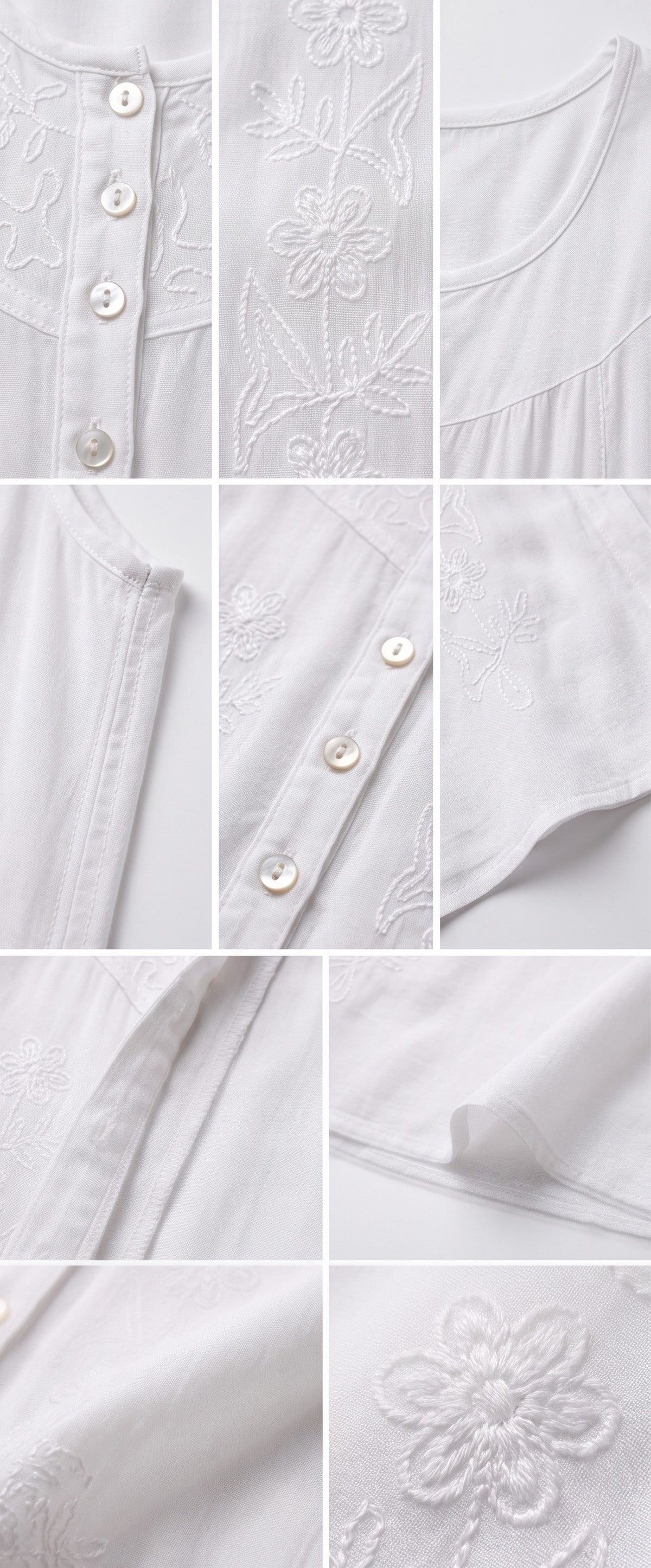 Sakkas Maya Floral Embroidered Sleeveless Button Up Rayon Dress