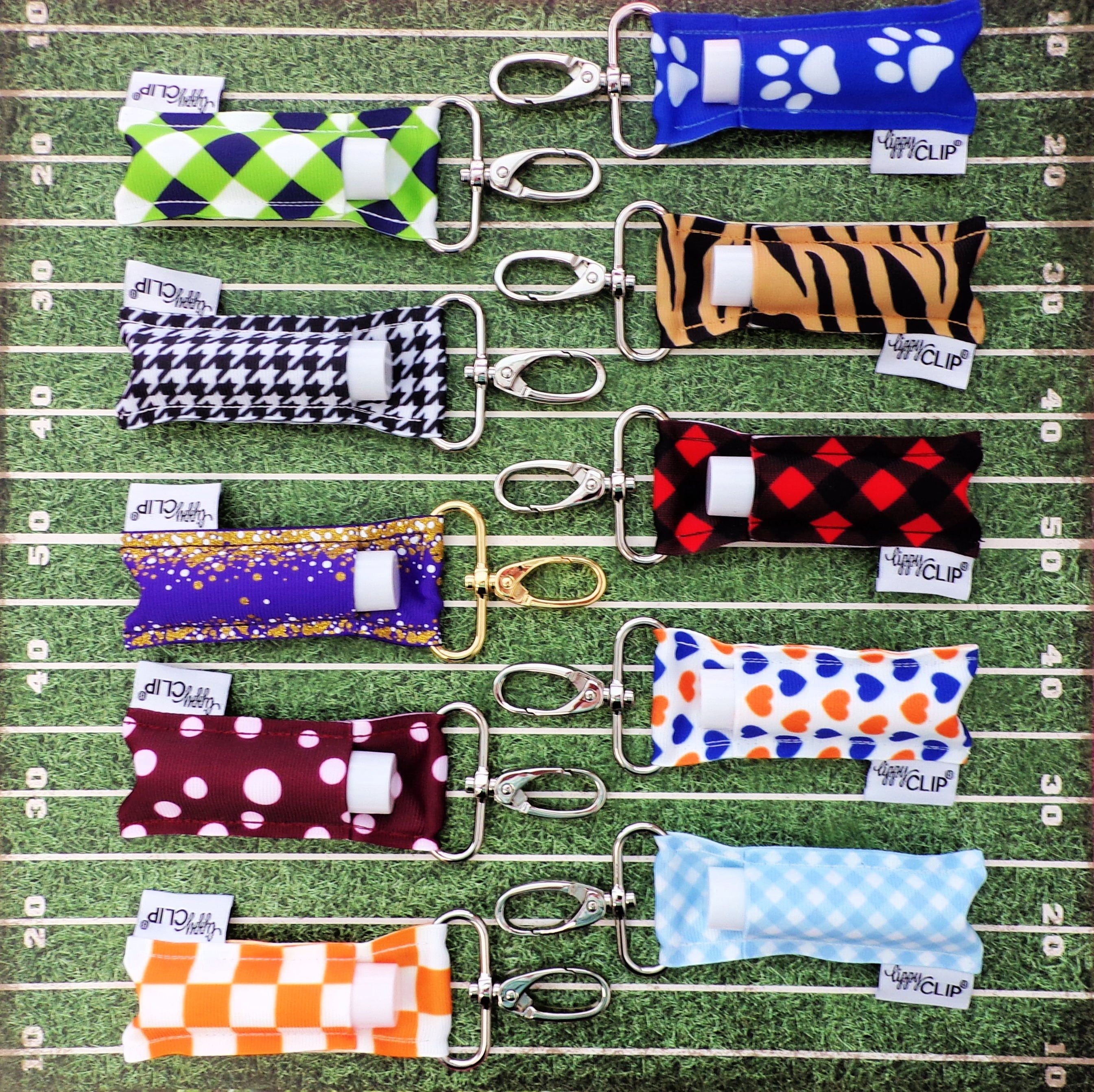 Orange and White Checkerboard LippyClip® Lip Balm Holder