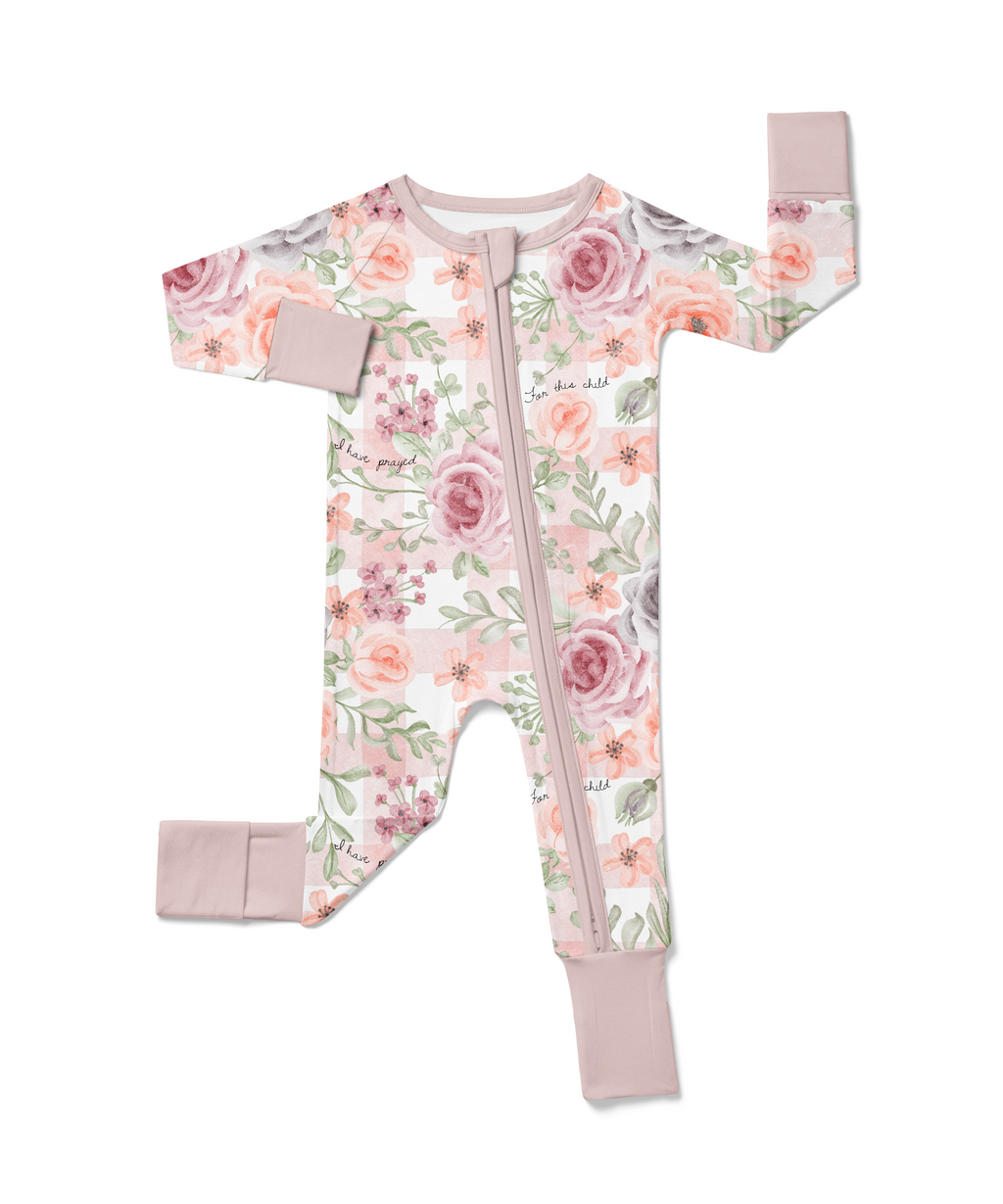 For This Child I Have Prayed Bamboo Footed Onesie Pajama