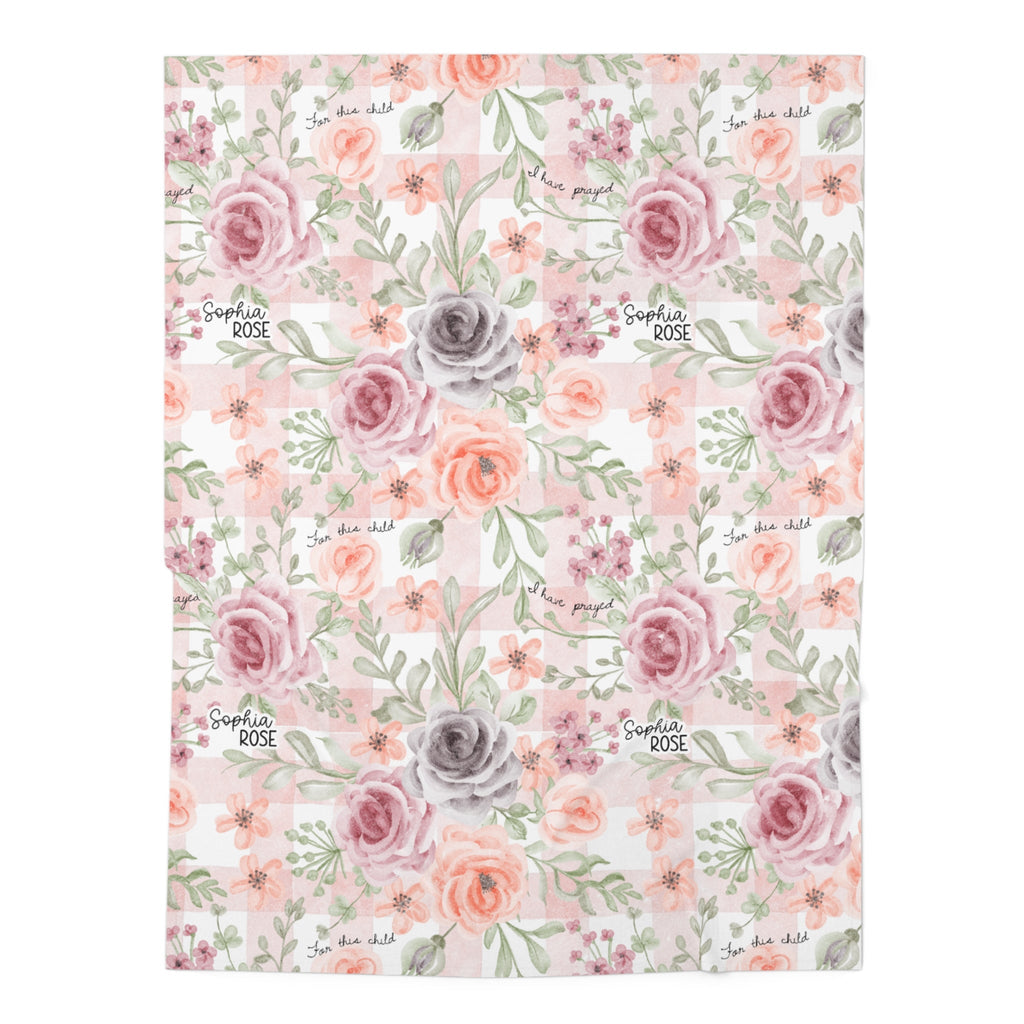 Personalized For This Child I Have Prayed Baby Swaddle Blanket