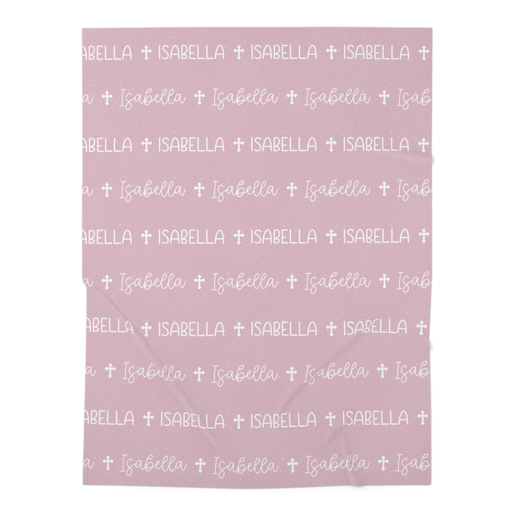 Personalized Pink Baby Name Swaddle Blanket