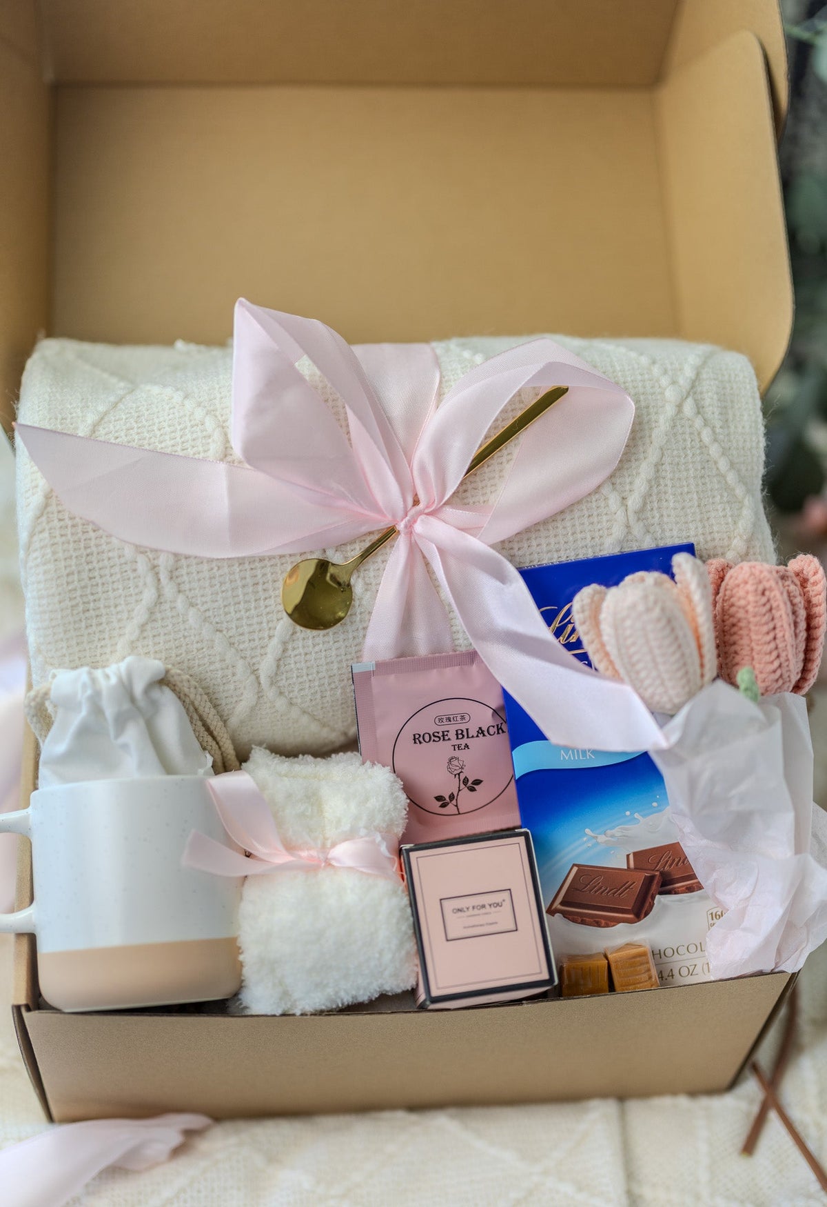 New Mom Care Package: Pink Box with Candle, Mama Mug & More - Ideal Baby Shower Gift