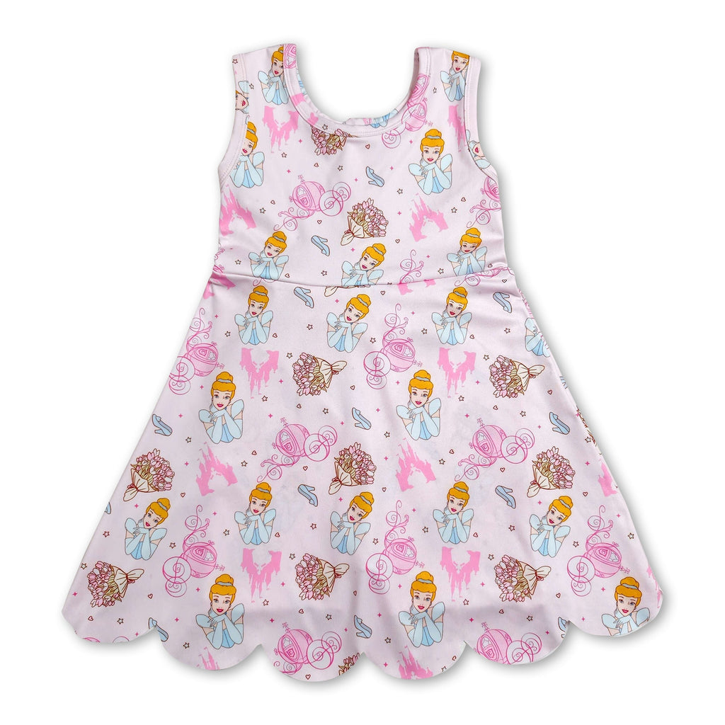 Sleeveless princess castle girls summer athletic dress