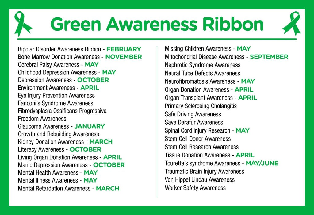 Green Awareness Silicone Bracelet Wristbands