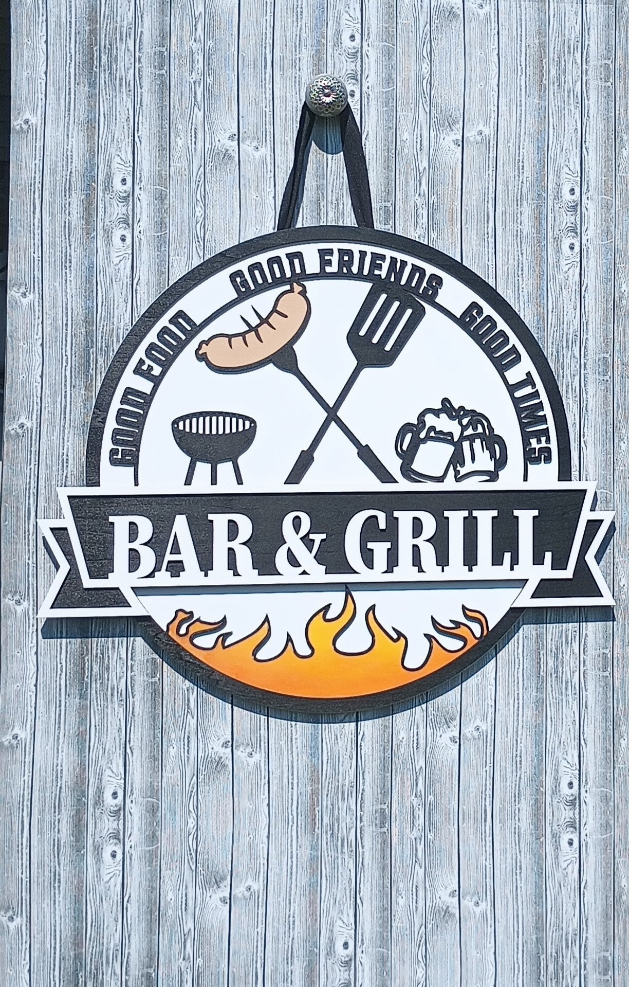 Bar & Grill Sign for Patio, Backyard & Outdoor Kitchen Decor