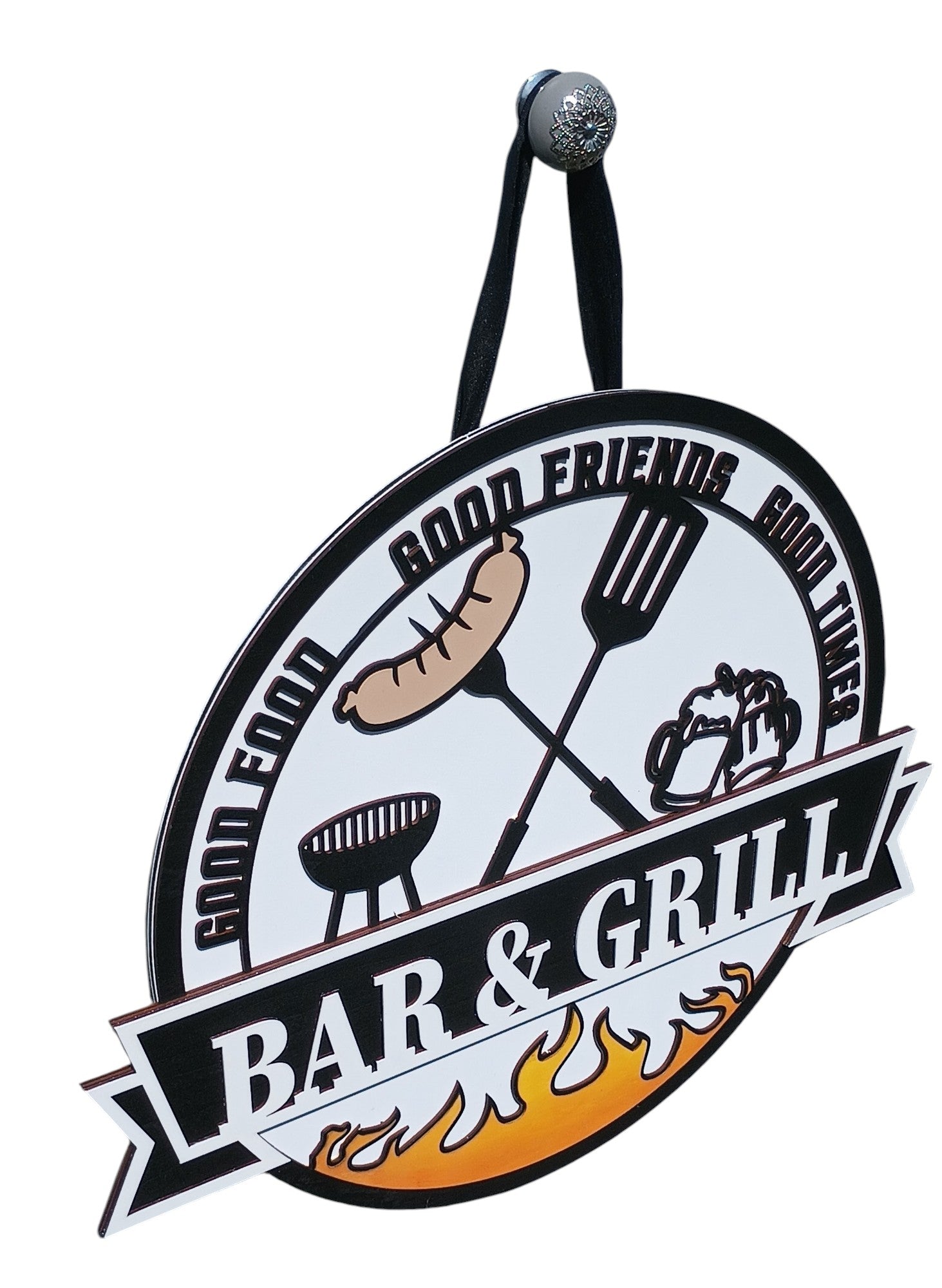 Bar & Grill Sign for Patio, Backyard & Outdoor Kitchen Decor