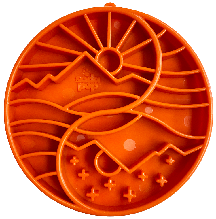 Sun and Moon eTray - Shallow Slow Feeder Dog Bowl for Enrichment | USA Made
