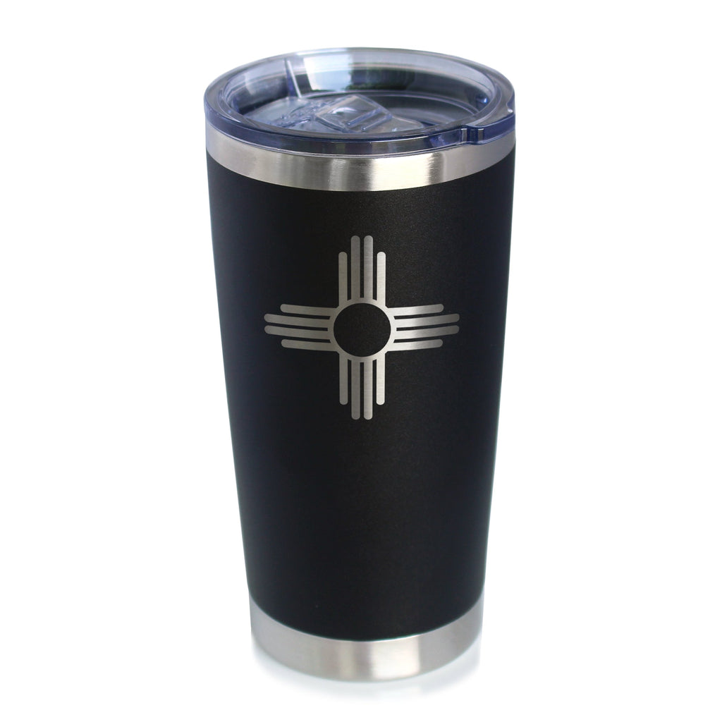 Flag of New Mexico - Insulated Coffee Tumbler Cup with Sliding Lid - Stainless Steel Insulated Mug - New Mexico Themed Gifts for Women and Men