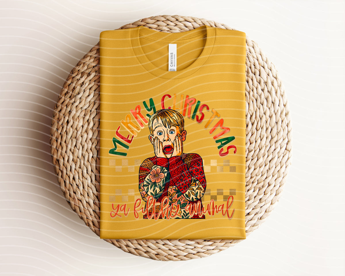 Merry Christmas Ya Filthy Animal Graphic Tee