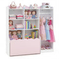 Kids Toy Storage Organizer Children Dress up Closet Wardrobe with Clothing Rack