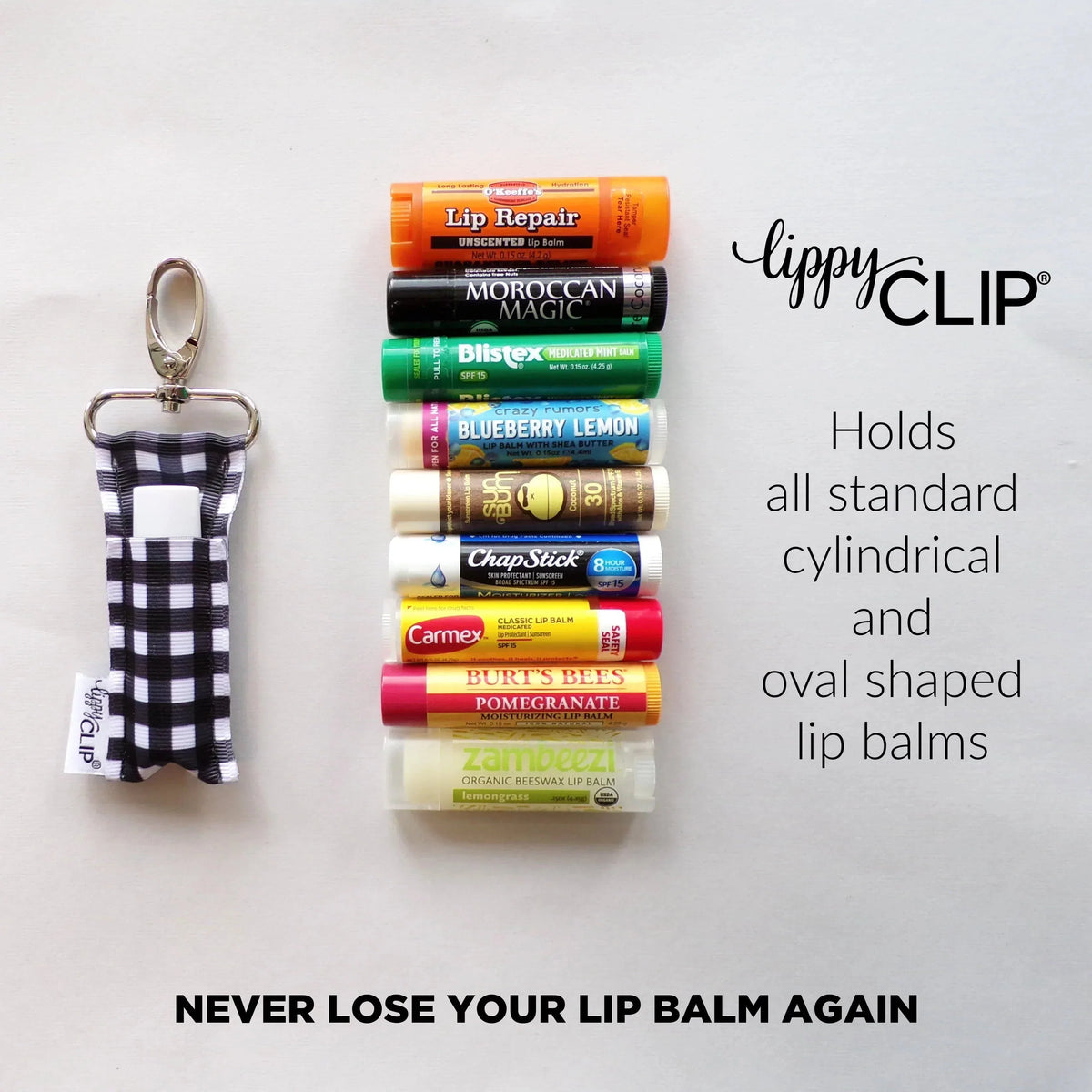 Rainbow Hearts on Grey LippyClip®