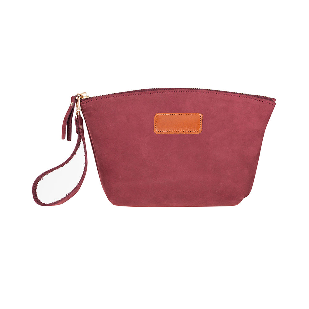 Luna Leather Makeup Bag – Genuine Leather Toiletry & Dopp Kit for Men & Women for Travel Elegance | Minimal & Handcrafted