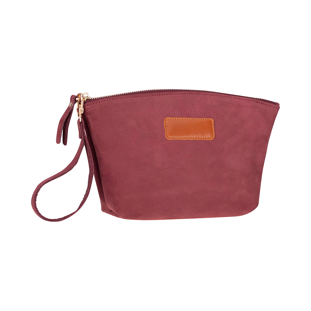 Luna Leather Makeup Bag – Genuine Leather Toiletry & Dopp Kit for Men & Women for Travel Elegance | Minimal & Handcrafted