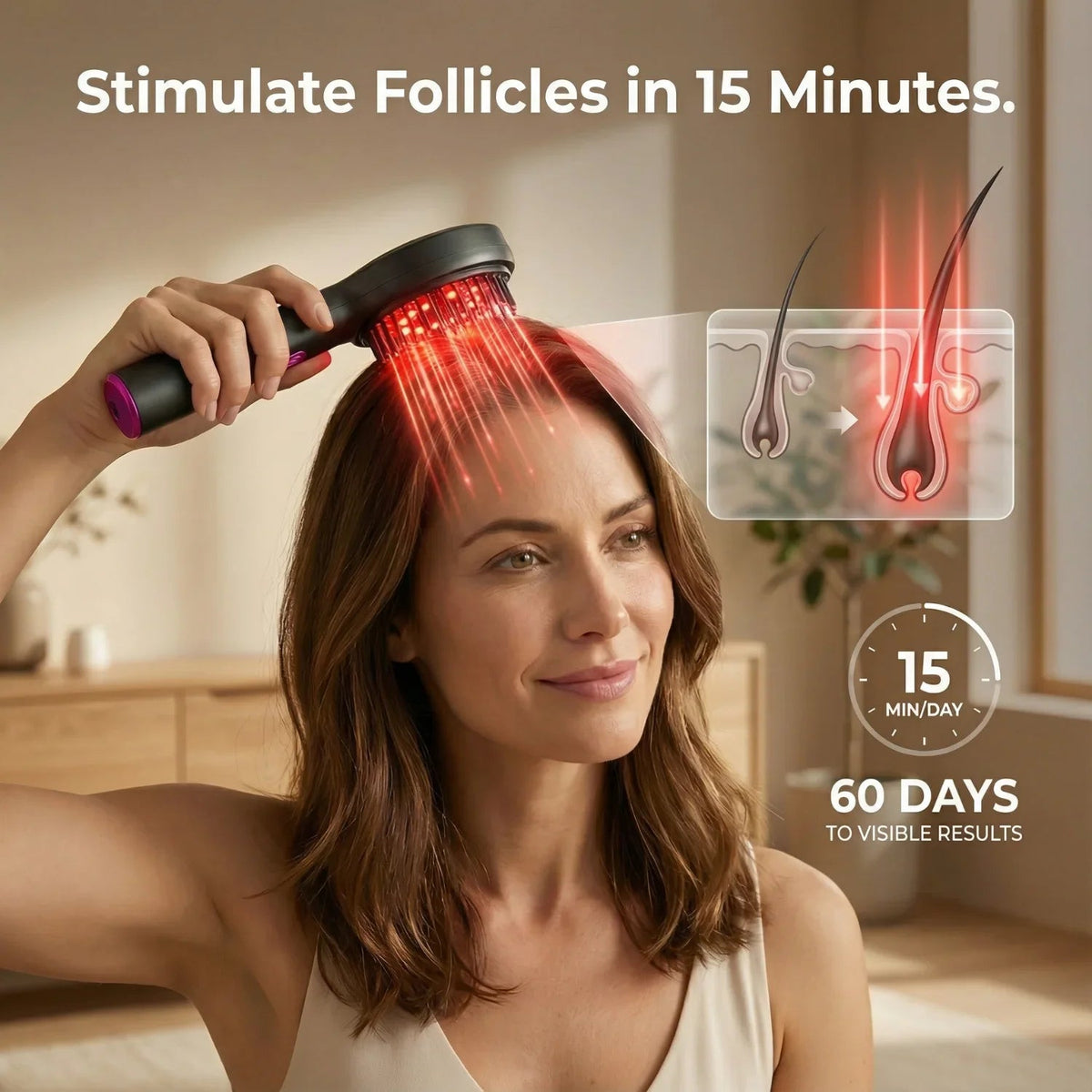 Nicebeam 3-in-1 Scalp Massager with Red Light Therapy for Hair Growth & Scalp Health