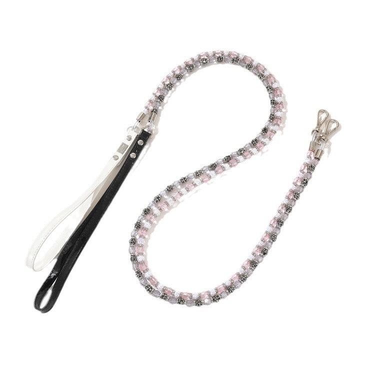 Boutique Beaded Pet Collar & Leash Set – Sparkling Crystal Design