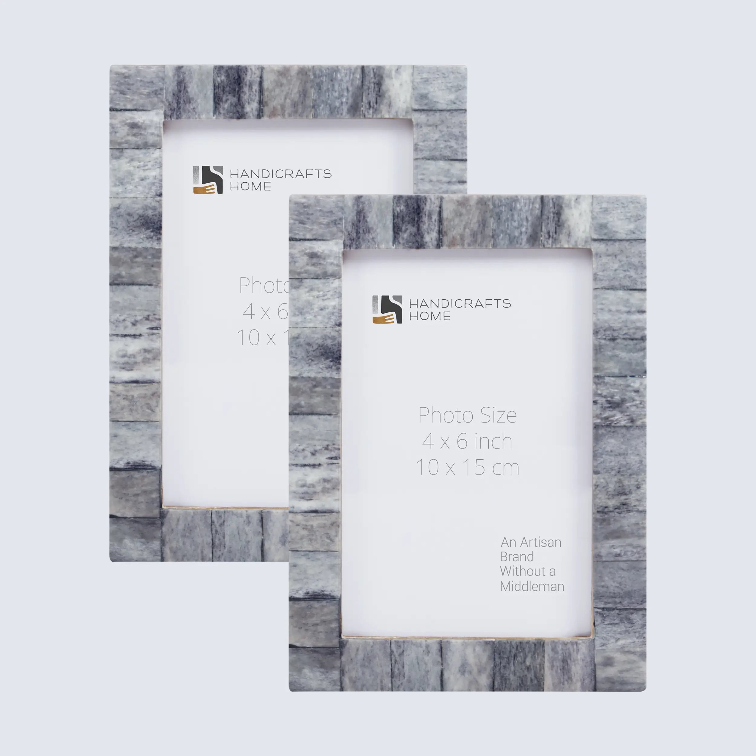 Picture Frame Classic Pattern Collection Bone Inlay Grey – 3 Sizes (Pack of 2)