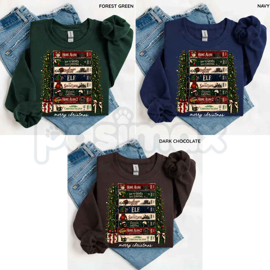 Retro Holiday VHS Sweatshirt | Vintage Christmas Graphic Crewneck