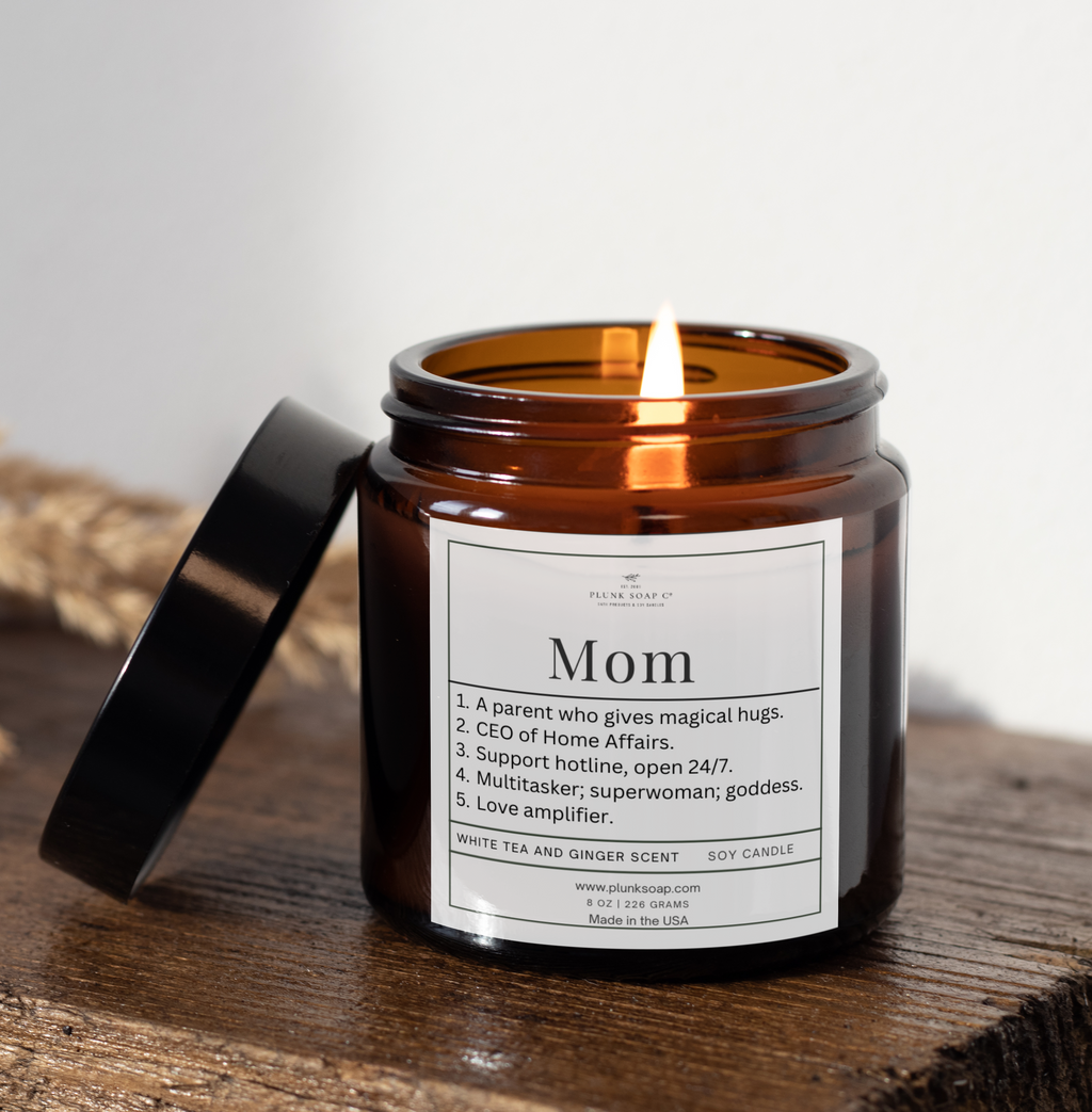 Mother's Day "Mom" Funny Scented Soy Candle 8 oz Glass Jar:  Mother's Day