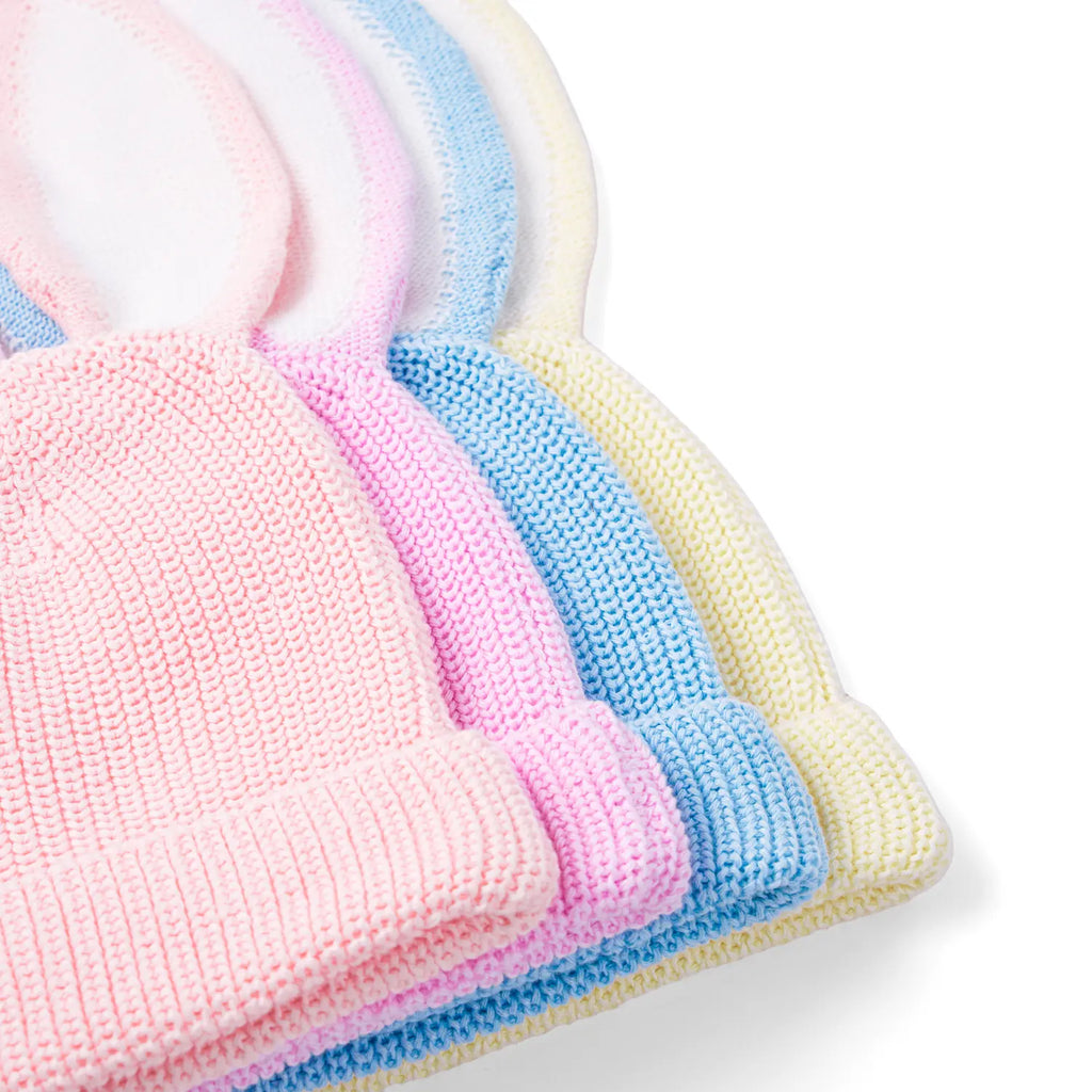 Bunny Ear Knit Beanie in Pink