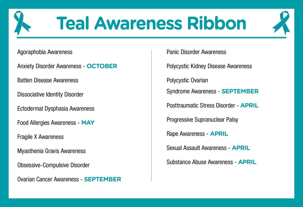 Teal Awareness Silicone Bracelet Wristbands