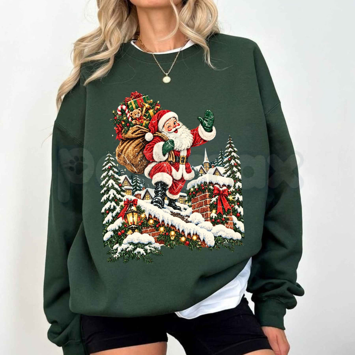 Vintage 90s Santa Sweatshirt | Retro Christmas Graphic Crewneck