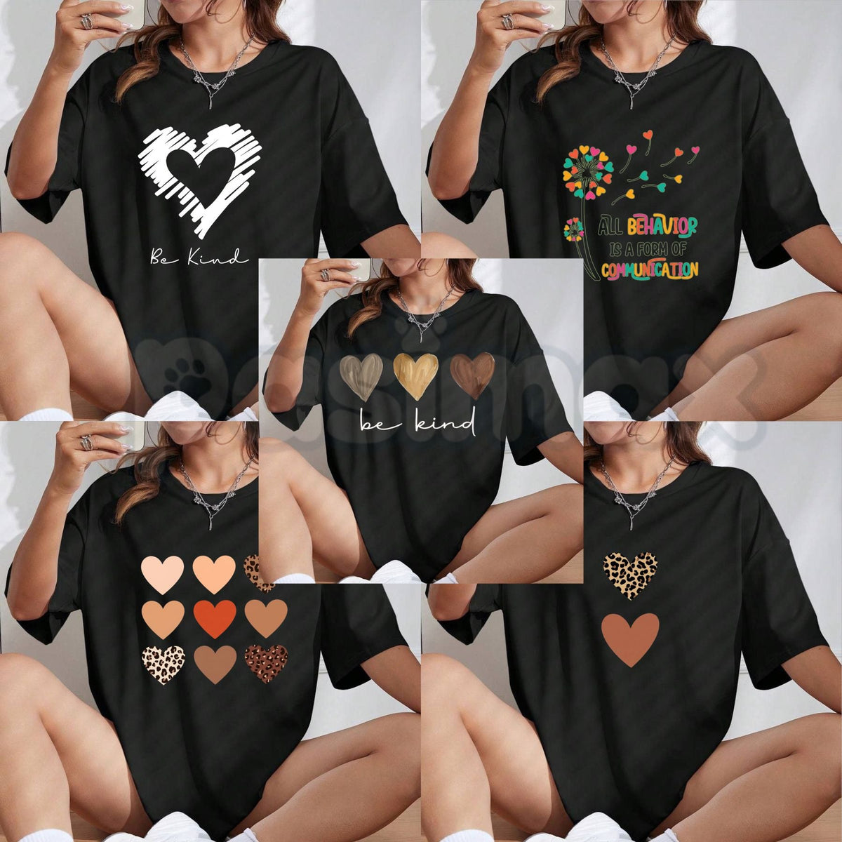 Women’s Leopard & Heart Print T-Shirt – Casual Round Neck Cotton Graphic Top, Premium 100% Cotton Animal Print Chic Tee, Soft Lived-In Heavyweight Stylish Heart Shirt, Made in USA