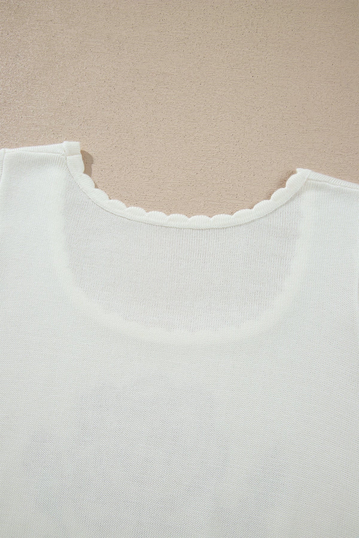 Western Floral Scalloped Square Neck Knit Top