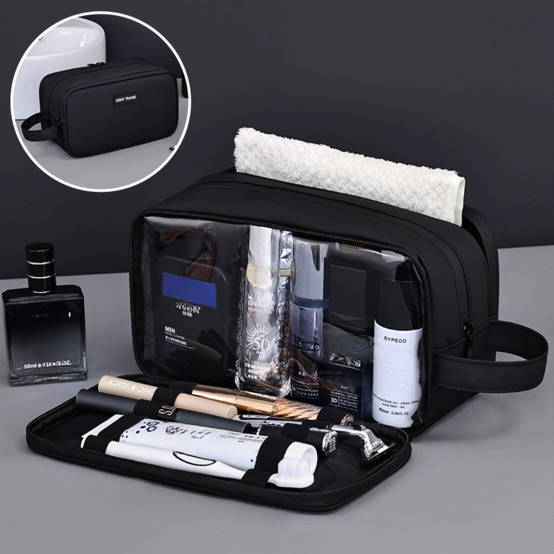 Three-Layer Large-Capacity Men's Toiletry Bag – Travel Portable Cosmetic Storage Bag with Compartments for College Dorm, Camp, Gym – Perfect for Organized Packing