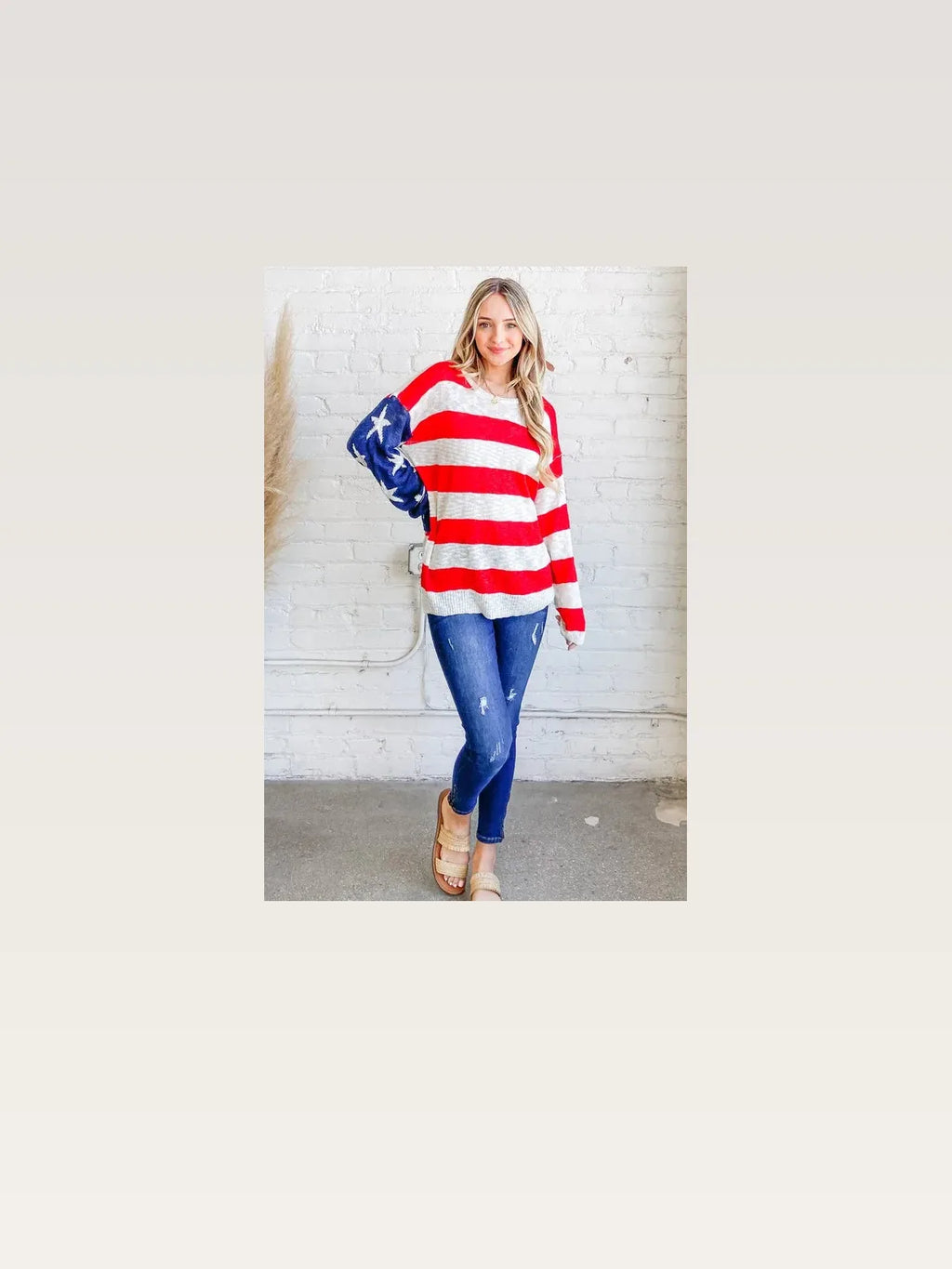 Patriotic American Flag Long Sleeve Sweater - Cozy & Stylish