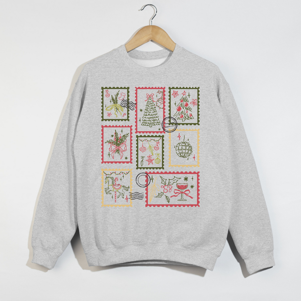 Christmas Postage Stamps Crewneck Sweatshirt