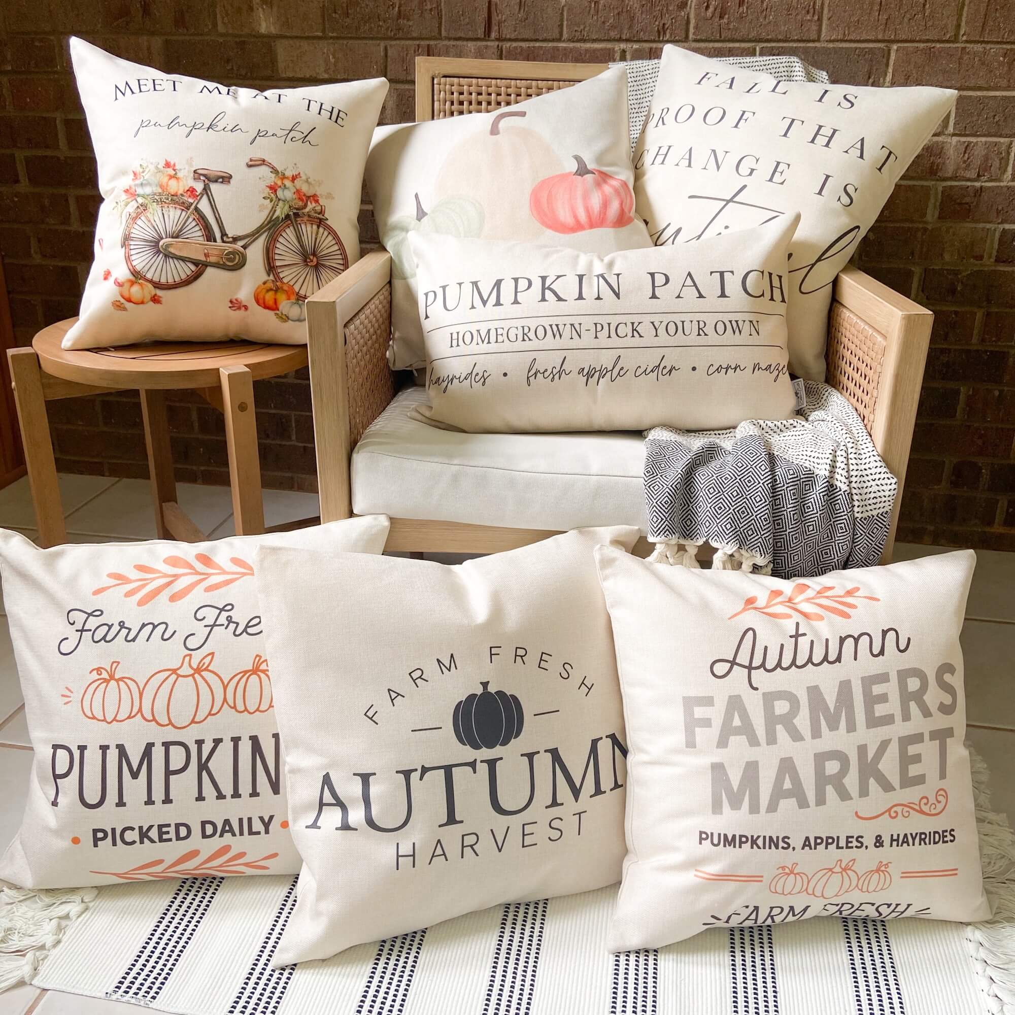 Autumn Harvest Pillow Cover 18x18 inch