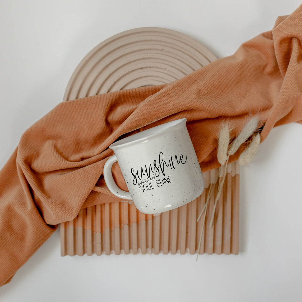Sunshine 14.5oz Ceramic Campfire Style Mug White 14.5 Oz Rustic Camping Coffee Tea Cup Gift