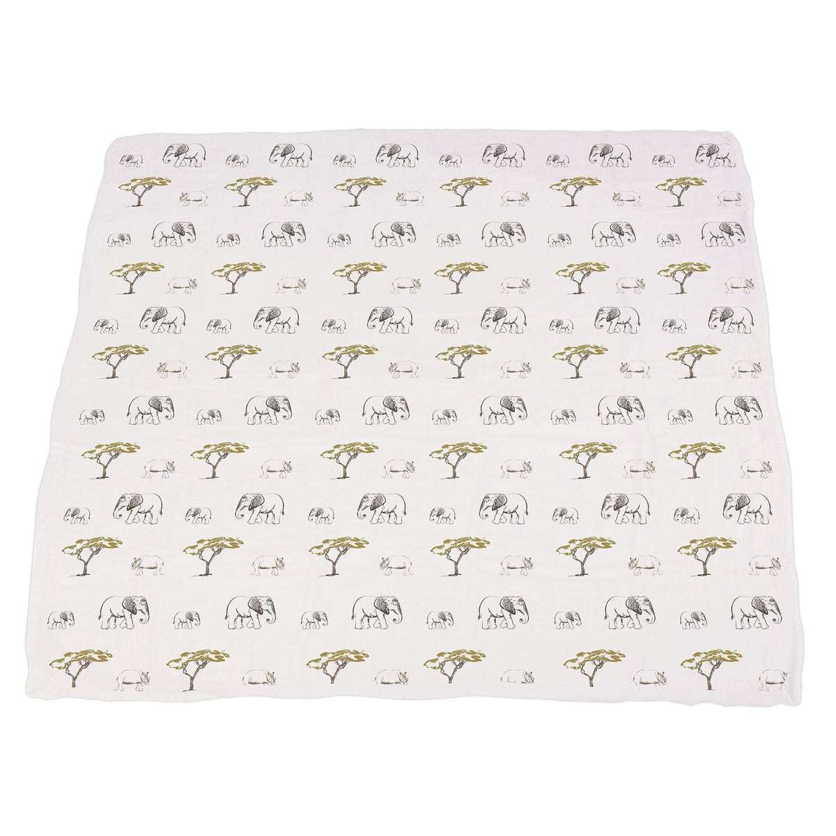 Bamboo Muslin Baby Blanket Lion Rhino Elephant Swaddle