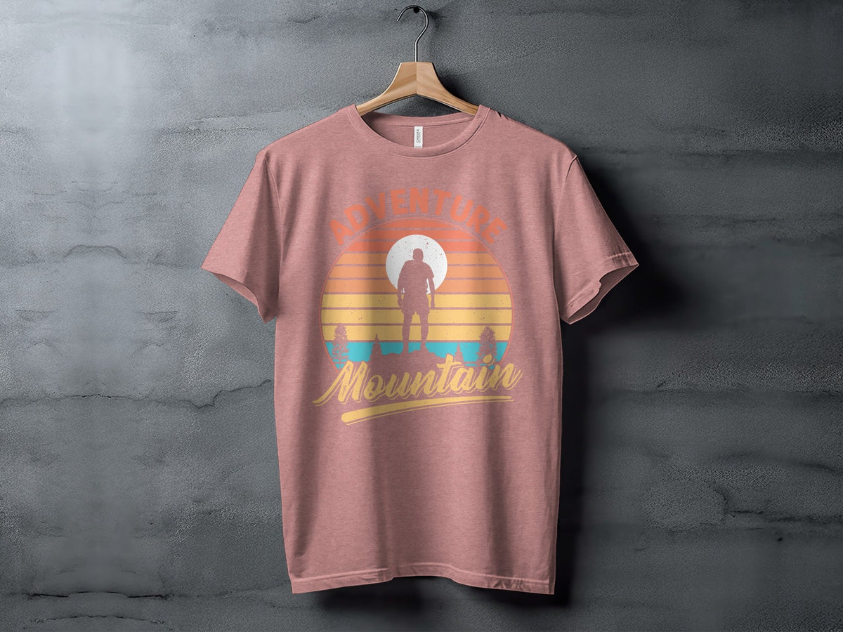 Adventure Above Mountain Sunset Graphic T-Shirt Long Sleeve T-Shirt